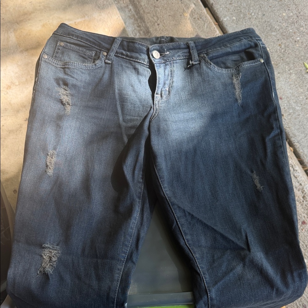 Jessica Simpson Dark Blue Distressed Skinny Jeans